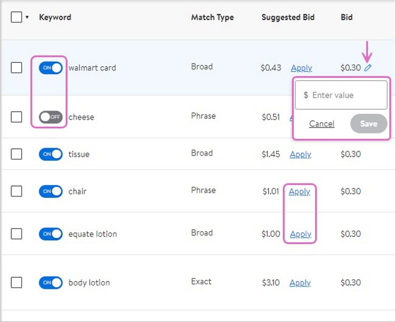 Bulk Actions