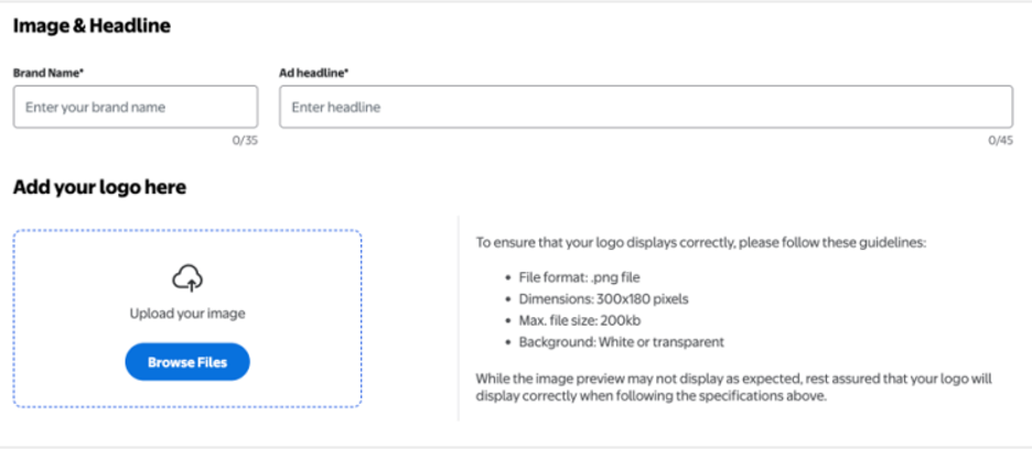 Upload Image & Headline