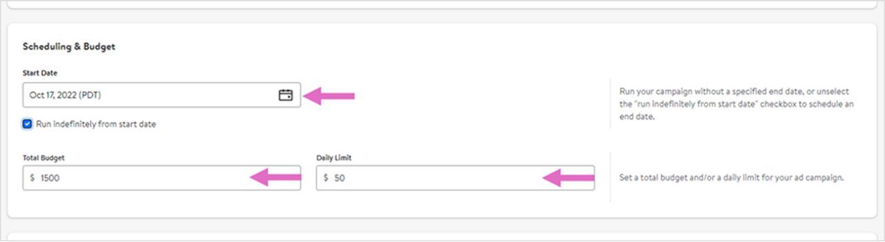Setting a budget for your campaign
