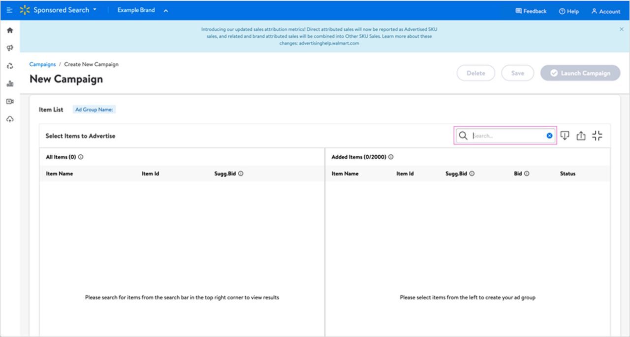 Adding variants to a campaign