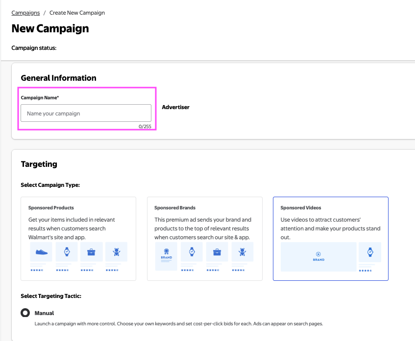 Enter campaign name 