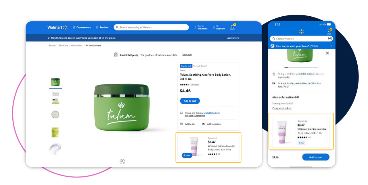 Example of Sponsored Products Buy Box on Walmart.ca
