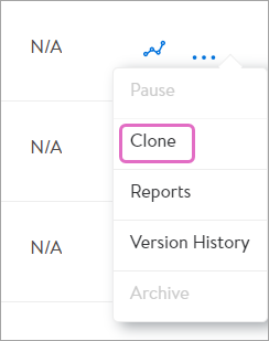 Clone a campaign