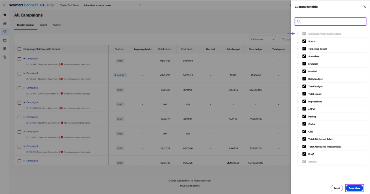 Customize your table view