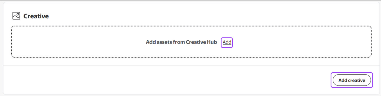 Adding creatives