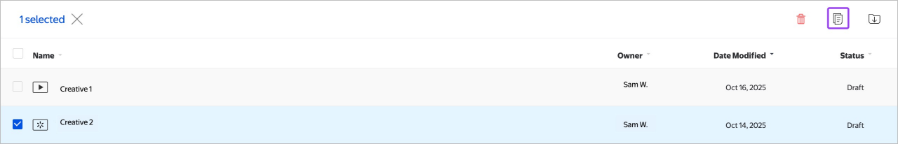 Copy and clone options