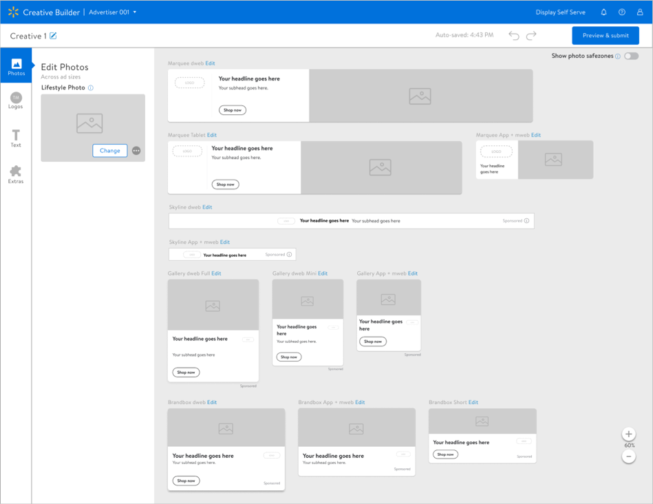Uploading creative components