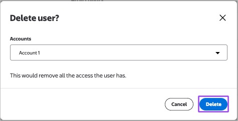 Deleting user access