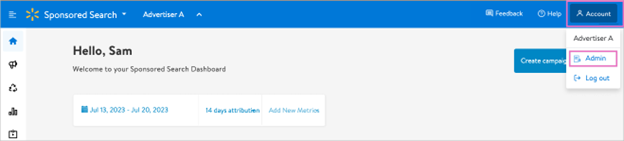 Login screen for the Walmart Connect Ad Center
