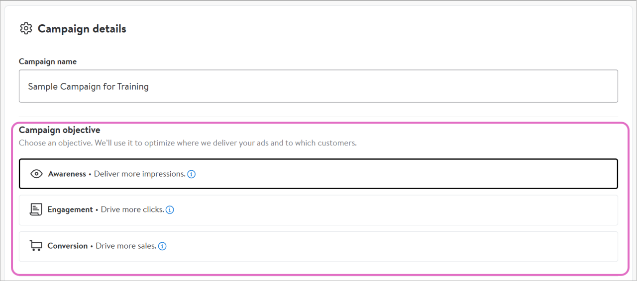 Selecting campaign optimization objective