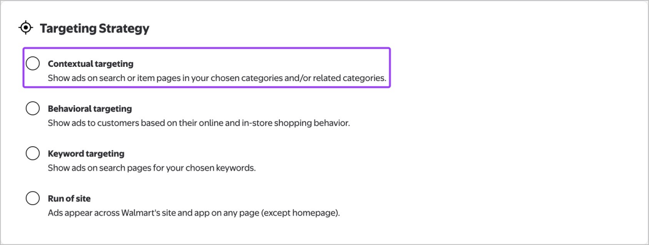 Setting up contextual targeting