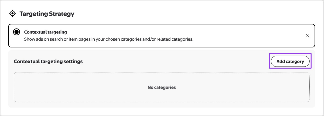 Adding categories for contextual targeting