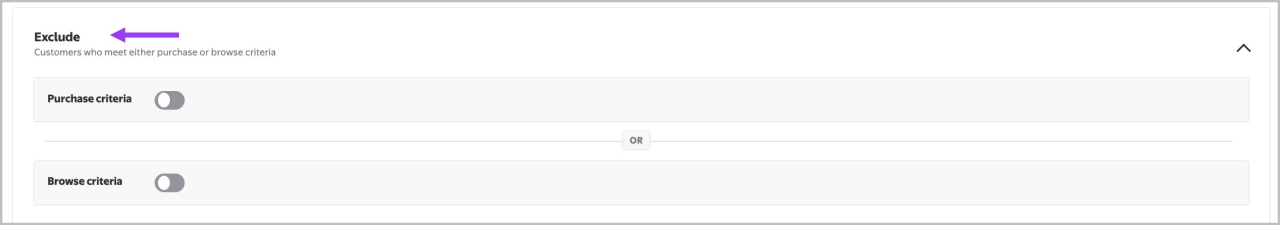 Selecting to include or exclude groups from the audience