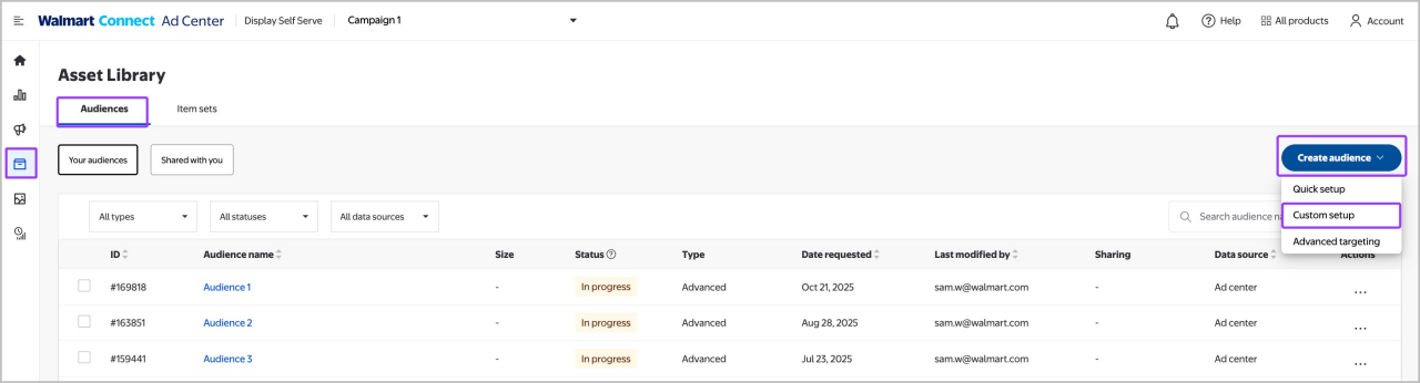 Creating a custom behavioral audience
