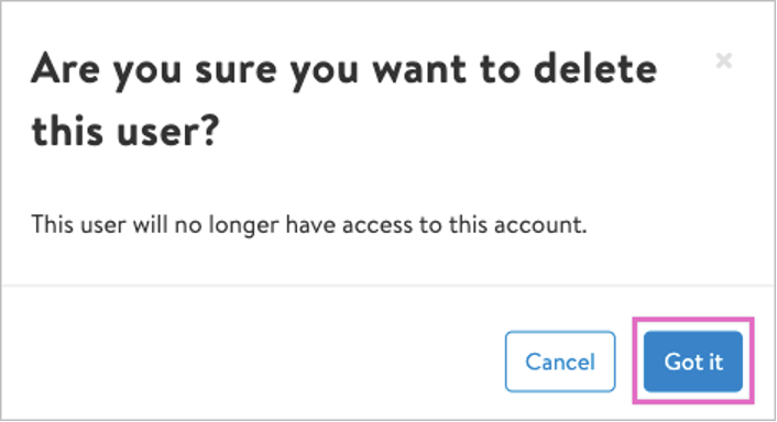 Removing a user - Got it