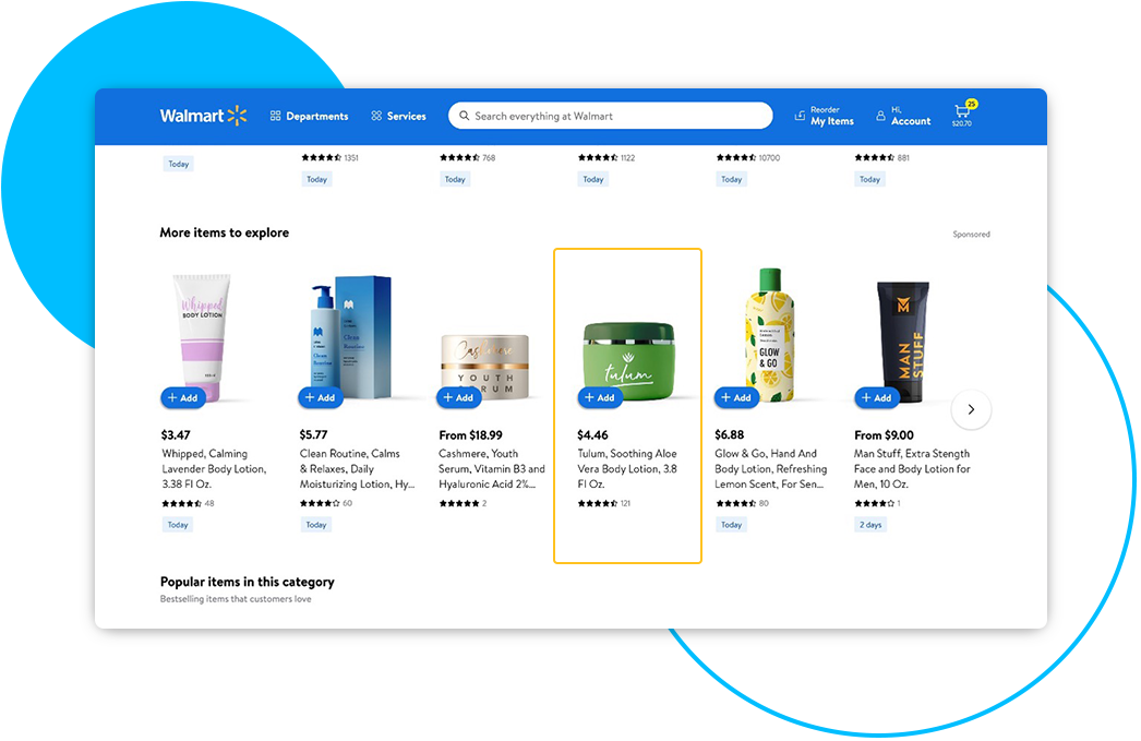 An image showing an example of Sponsored Products on Walmart.ca