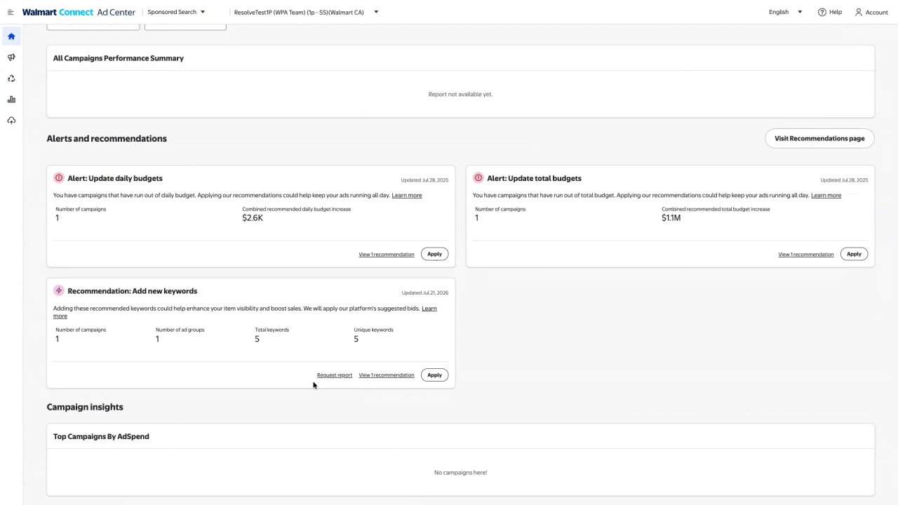 Using the keyword recommendations tool