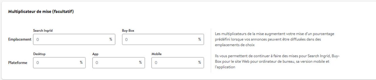 Bid Mulitplier (Optional)