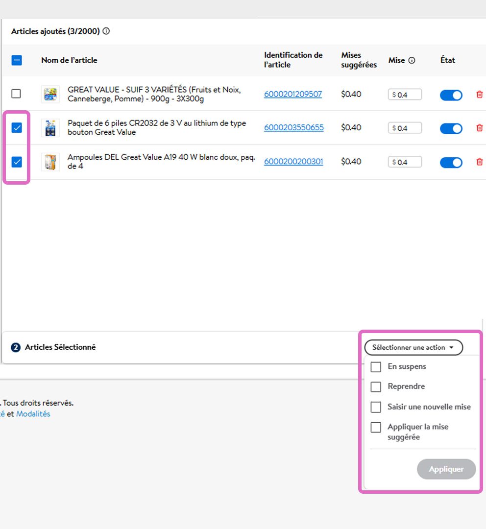 Updating items in your ad group 
