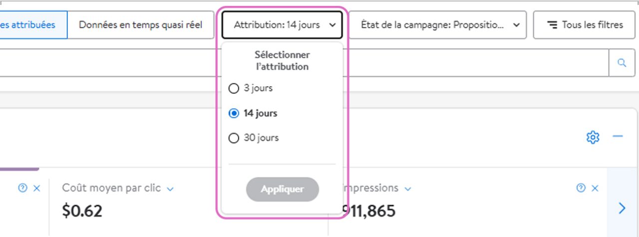 Attribution Drop Down