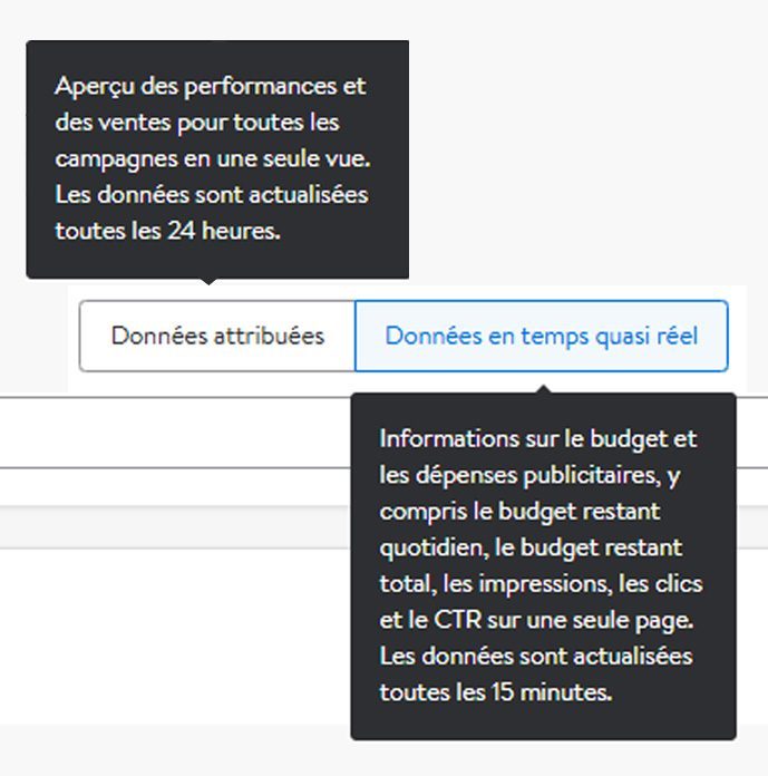 Options pour les données