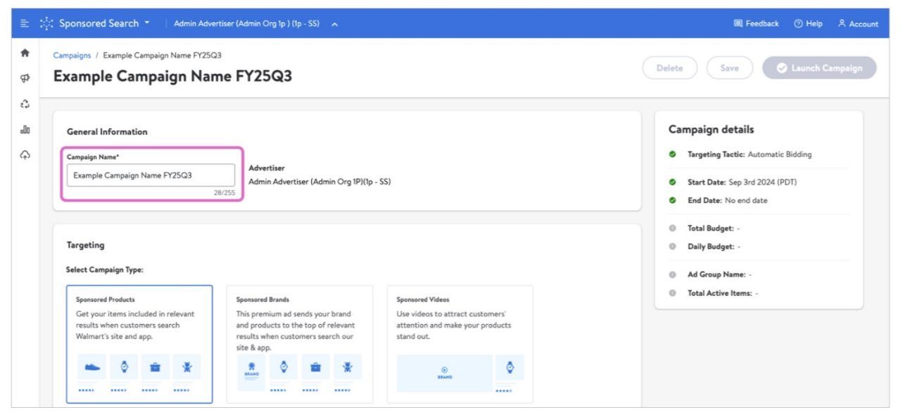 Entrer le nom de votre campagne
