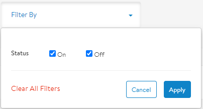 Filtering rules by on/off status