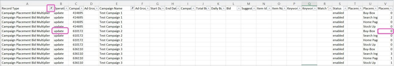 Mise à jour d’une campagne ou d’un groupe d’annonces